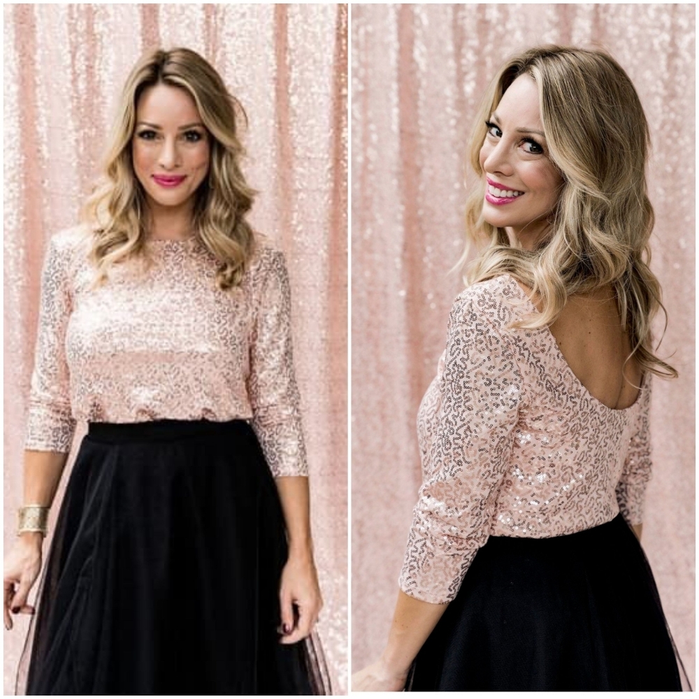 Gibson x Glam Squad Megan Sequin Embellished top
